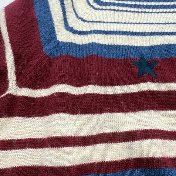 ARIAT Womens Stars Stripes Knit Sweater Top Size L Lightweight Wide Neck Layer - Picture 8 of 8